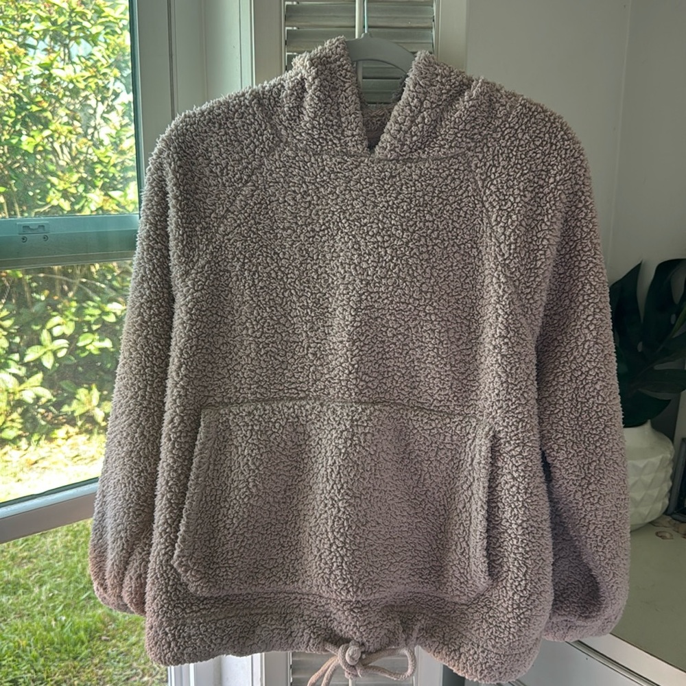 American eagle super soft sherpa light pink maeve sweater hoodie
